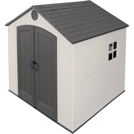 Lifetime 8’x 7.5′ Outdoor Storage Shed, Light Brown
